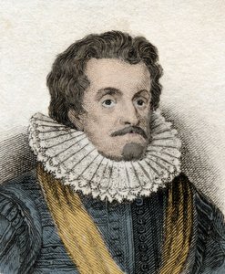 Retrato de James I (James 1st Stuart) (1566-1625), Rei de Inglaterra e Irlanda (ou James VI (ou James VI), Rei da Escócia) Gravura do século XIX. de Unknown artist