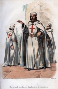 Retrato de Tiago de Molay (Jacques de Molay) (Molai) (1243-1314), Grão Mestre dos Cavaleiros Templários. Gravura de 1842 em "Histoire des popes" de Maurice Lachatre. Coleção particular. de Unknown artist
