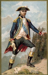 Retrato de Jean Baptiste, Conde de Estaing (1729 - 1794), Almirante francês. Cromolitografia do século XIX. de Unknown artist