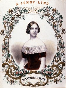 Retrato de Jenny Lind (1820-1887), cantora sueca. de Unknown artist
