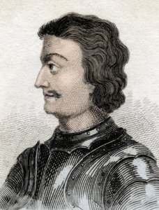 Retrato de John of Scotland ou John of Balliol (ca. 1248-ca. 1315), Rei da Escócia. Gravura do século XIX. de Unknown artist
