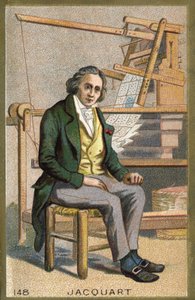 Retrato de Joseph Marie Jacquard (1752-1834), mecânico francês em frente ao seu tear automático. de Unknown artist