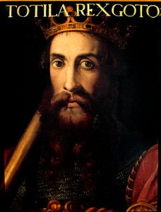 Retrato do Rei Ostrogoth Totila ou Baduila. pintura. de Unknown artist