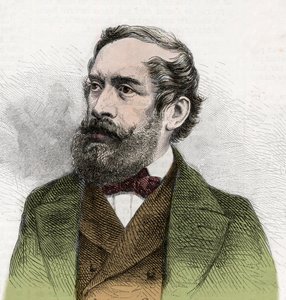 Retrato de Lajos Kossuth (1802-1894), político húngaro - Gravura de "The Illustrous World" (O Mundo Ilustrado) de Unknown artist