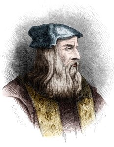 Retrato de Leonard de Vinci (Leonardo da Vinci) (1452-1519), pintor italiano. de Unknown artist