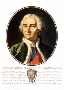 Retrato de Louis-Joseph, Marquês de Montcalm de Saint-Véran (1712-1759). General francês, morreu ao tentar defender o Québec contra os ingleses. Gravura do século XIX. de Unknown artist
