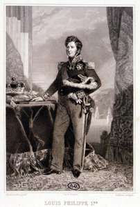 Retrato de Louis Philippe 1, Rei dos Franceses - gravura de Unknown artist