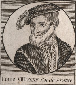 Retrato de Louis VIII (1187-1226) dit le Lion, roi de France - Louis VIII the Lion (1187-1226) King of France de 1223 a 1226 - gravura de "Instruction sur l