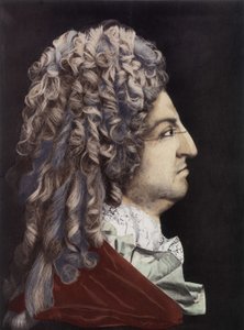 Retrato de Luís XIV - medalhão de cera, Quarto do Rei, Palácio de Versalhes. de Unknown artist