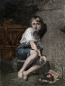 Retrato de Luís XVII (1785-1795) na Prisão do Templo, Paris". de Unknown artist