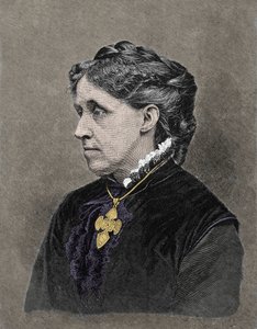 Retrato de Louisa May Alcott (1832-1888), romancista americana. Gravura a cores do século XIX. de Unknown artist