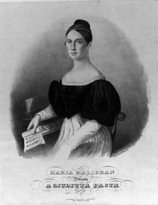 Retrato de Maria Garcia chamada a cantora Malibran (1808-1836), gravura dedicada à massa Giuditta. de Unknown artist