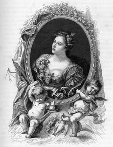 Retrato de Marie-Madeleine (Marie Madeleine) de La Vieuville, comtesse de Parabere (1693-1750) - Gravação de 1862 em "As Rainhas do Mundo" pelos nossos primeiros escritores - Publicado sob a direcção de JGD Armandaud de Unknown artist