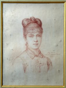 Retrato de Marie Alexandrine Henriette Dumas Davy de la Pailleterie dit Colette (1860-1907), filha de Alexandre Dumas Jr. (1824-1895)" Desenho anônimo. 1878 Villers Cotterets. Museu Alexandre Dumas de Unknown artist