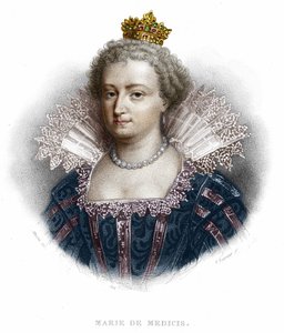 Retrato de Maria de Médicis (1573 - 1642), esposa de Henrique IV e mãe de Luís XIII. Gravura de 1836. de Unknown artist