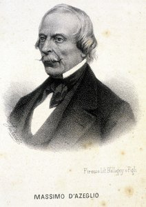 Retrato de Massimo Taparelli, Marquês de Azeglio (1798 - 1866), político, pintor e autor italiano. Gravura do século XIX. de Unknown artist