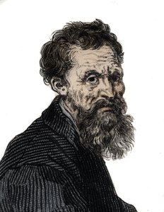Retrato de Michelangelo Buonarroti escultor italiano - Retrato de Michelangelo Buonarroti este Michel Ange (Michelangelo ou Michelangelo de Unknown artist