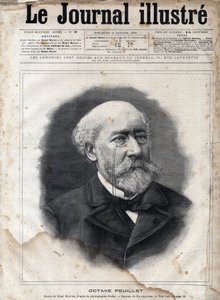 Retrato de Octave Feuillet (1821-1890), romancista, dramaturgo e acadêmico francês - Gravura em "Le journal illustrious" de 1891 de Unknown artist