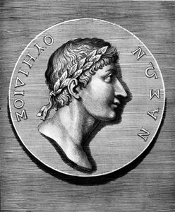 Retrato de Ovide em medalhão. Gravura do século XIX. Coll Maciet, Bibliotheque des Arts décoratifs, Paris. de Unknown artist