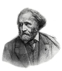 Retrato de Paul Chenavard (1807-1895), pintor francês - gravura de 1895 de Unknown artist