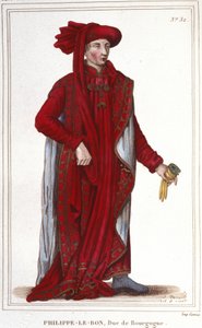 Retrato de Filipe III, o Bom (1396-1467), gravura do Duque de Borgonha de 1830 de Unknown artist