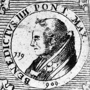Retrato do Papa Bento IV. Gravura do século XIX. de Unknown artist