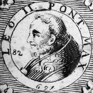 Retrato do Papa Leão II (682-683). de Unknown artist