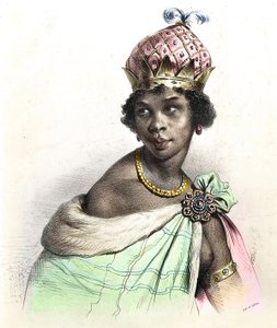 Portrait of Queen Anna Nzinga or Ana de Sousa Nzinga Mbande - Anna Nzinga, Ana de Sousa Nzinga Mbande or Njinga Mbandi - Nzinga du Ndongo et Matamba - “Ginga, a Rainha Quilombola de Matamba e Angola” de Unknown artist