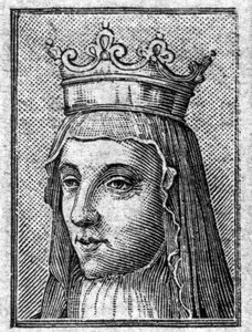 Retrato de Radegonde (ca. 520-587), Rainha de França, esposa de Clotaire (Clothaire). de Unknown artist