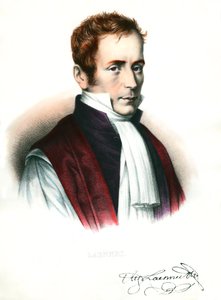 Retrato de Rene Laennec (1781-1826) Médico francês Gravura do século XIX Coleção particular de Unknown artist