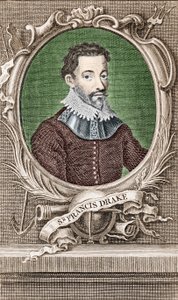 Retrato de Sir Francis Drake (1540-1596), navegador inglês. de Unknown artist