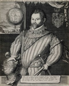 Retrato de Sir Francis Drake (cerca de 1540-1596), navegador inglês. de Unknown artist