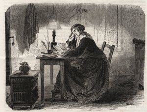 Retrato de Sophie Germain (1776-1831) Matemática francesa (Retrato de Marie-Sophie Germain Matemática, física e filósofa francesa) - gravura 1860 - de Unknown artist