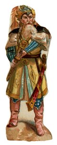 Retrato de Tamerlan (1336-1405) (ou Timur Lang, "Timur the lame"). Cromolitografia, final do século XIX. de Unknown artist