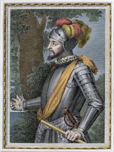 Retrato de Vasco Nunez de Balboa, conquistador espanhol (1475-1517) - Gravura do século XIX de Unknown artist