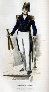 Retrato do capitão de um navio. em "História Geral da Marinha" por Van Tenac de Unknown artist