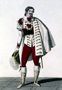 Retrato do tenor Louis Antoine Ponchard (1787 - 1866) no papel do Conde de Lisberg na "Neve" de Auber ou "O Novo Ewinard". de Unknown artist