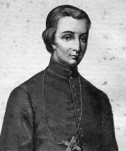 Retrato do "Beato Pierre-Louis-Marie Chanel, Marista, Primeiro Mártir da Oceania (1803 - 1841) - em "Les Contemporains", n.d. final do século XIX. de Unknown artist