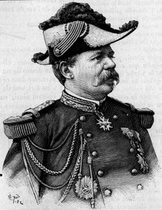 Retrato do general francês François Perrier (1833-1888). Gravura em "La Nature: Revue des sciences et de leurs applications aux arts et a l