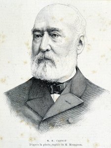 Retrato do político francês Lazare Hippolyte Carnot (1801 - 1888). Gravura depois da fotografia de Mourgeon. de Unknown artist
