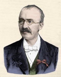 Retrato do arqueólogo alemão Heinrich (Henri) Schliemann (1822-1890). de Unknown artist