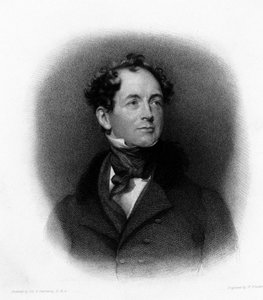 Retrato do poeta irlandês Thomas Moore (ou Thomas More) (1779-1852) Gravura do século XIX de Unknown artist