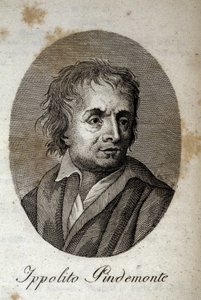 Retrato do poeta italiano Ippolito Pindemonte (1753-1828), amigo do poeta e dramaturgo italiano Ugo Foscolo (1778-1827) Gravura do século XIX de Unknown artist