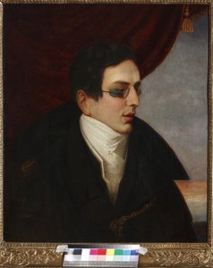 Retrato do Poeta Nikolai (Nikolay) Gnedich (1784-1833), Anónimo. Óleo sobre tela, Primeira metade do século XIX, Museu Literário Central do Estado, Moscovo de Unknown artist