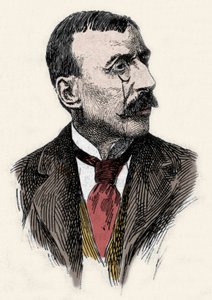 Retrato do escritor e diplomata português José Maria de Eeca de Queiros ou Queiroz (1845-1900). Gravura do século XIX de Unknown artist