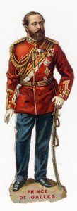 Retrato do futuro Príncipe de Gales Eduardo VII (Eduardo 7), Rei da Grande Bratagne e Irlanda (1841-1910), cromolitografia do final do século XIX. Coleção Particular de Unknown artist