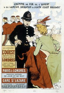 Cartaz da Western Railway e da Paris-London Railway, de Grun de Unknown artist