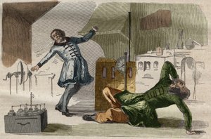 O Professor Georges Guillaume (Wilhelm) Richmann (1711-1753) morreu na sua oficina após uma experiência com um electrómetro de Unknown artist