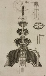 Projeto de fonte pirotécnica, gravura de Grand Art d