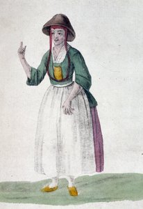 Mulher Quaker - desenho, deb. Século XIX de Unknown artist